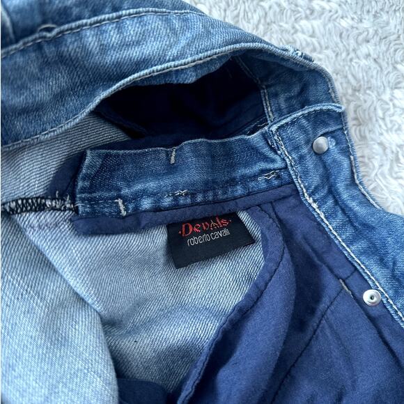 Roberto Cavalli Devils Large Vintage Y2k Jeans Slouchy Loose Straight Leg Denim - Picture 9 of 9